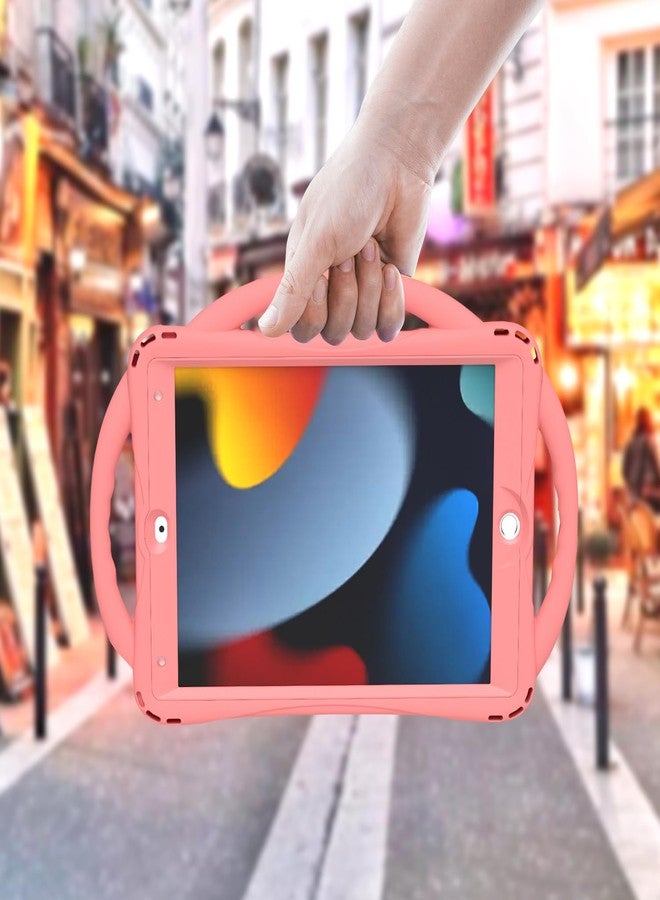 TOPESCT Kids Case for 10.2" iPad 9th/8th/7th Gen - Made of Kid-Friendly Silicone, with Built-in Screen Protector, Shockproof Handle Stand Case for iPad 9/8/7 Gen 10.2 inch (Pink) - Image 5