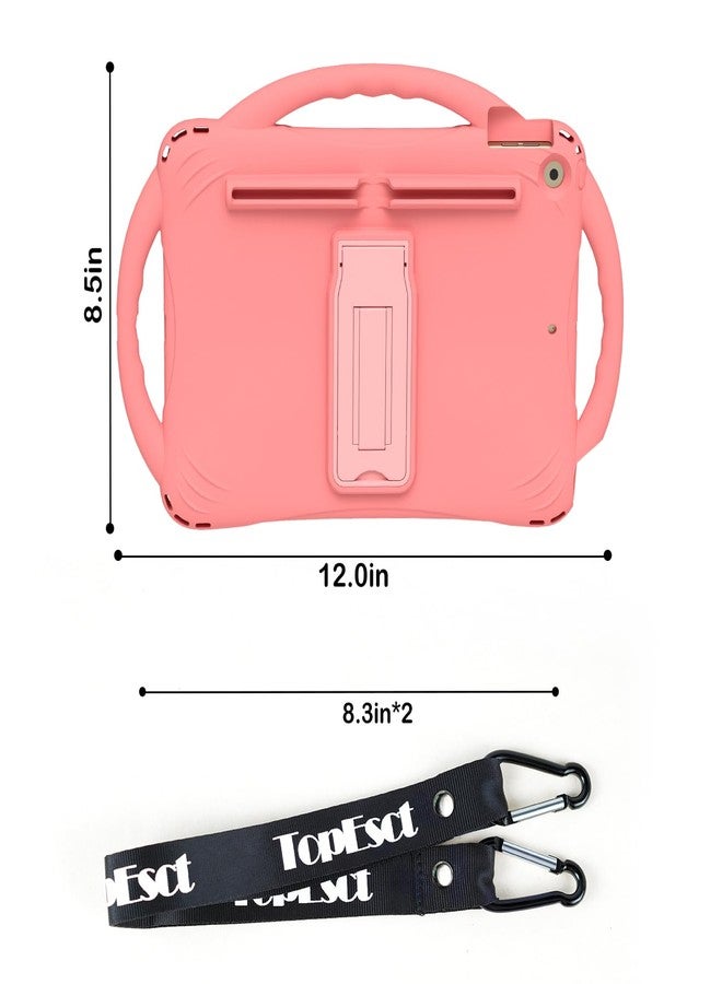 TOPESCT Kids Case for 10.2" iPad 9th/8th/7th Gen - Made of Kid-Friendly Silicone, with Built-in Screen Protector, Shockproof Handle Stand Case for iPad 9/8/7 Gen 10.2 inch (Pink) - Image 4