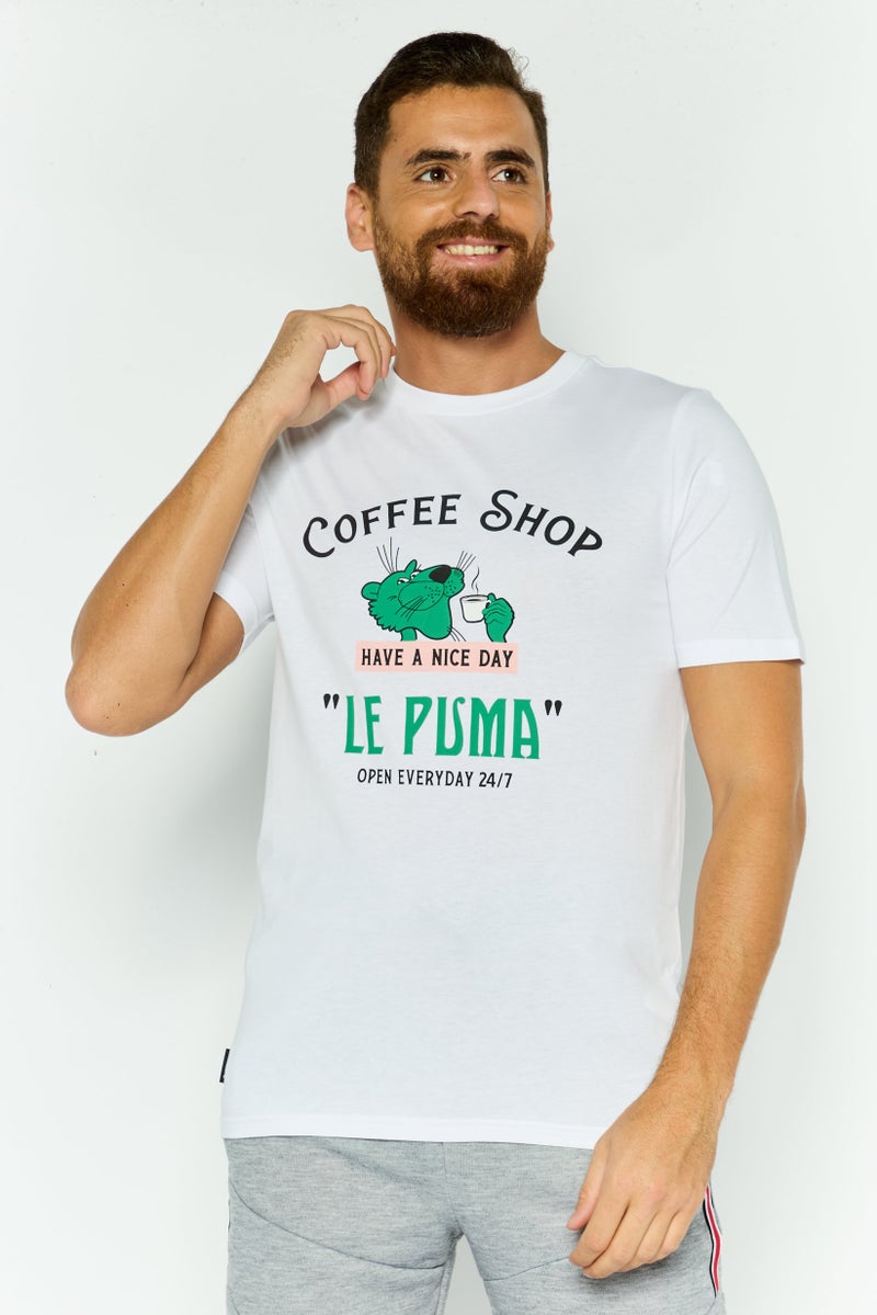 PUMA Men Sportswear Fit Short Sleeve Training T-Shirt, White - Image 1