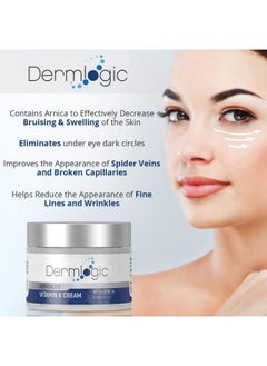 Dermlogic Vitamin K Cream- Moisturizing Bruise Healing Formula. Dark Spot Corrector for Bruising, Spider Veins & Broken Capillaries. Reduces Under Eye Dark Circles, Fine Lines, Puffiness, & Wrinkles with Arnica  - Image 2