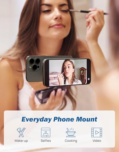 JOYTUTUS Shower Phone Holder Reusable Suction Cup Phone Mount for Shower Mirror Kitchen Window Bathroom Shower Phone Mount Compatible with iPhone 16 15 14 13 12 All PhonesBlack1 Pack - Image 3