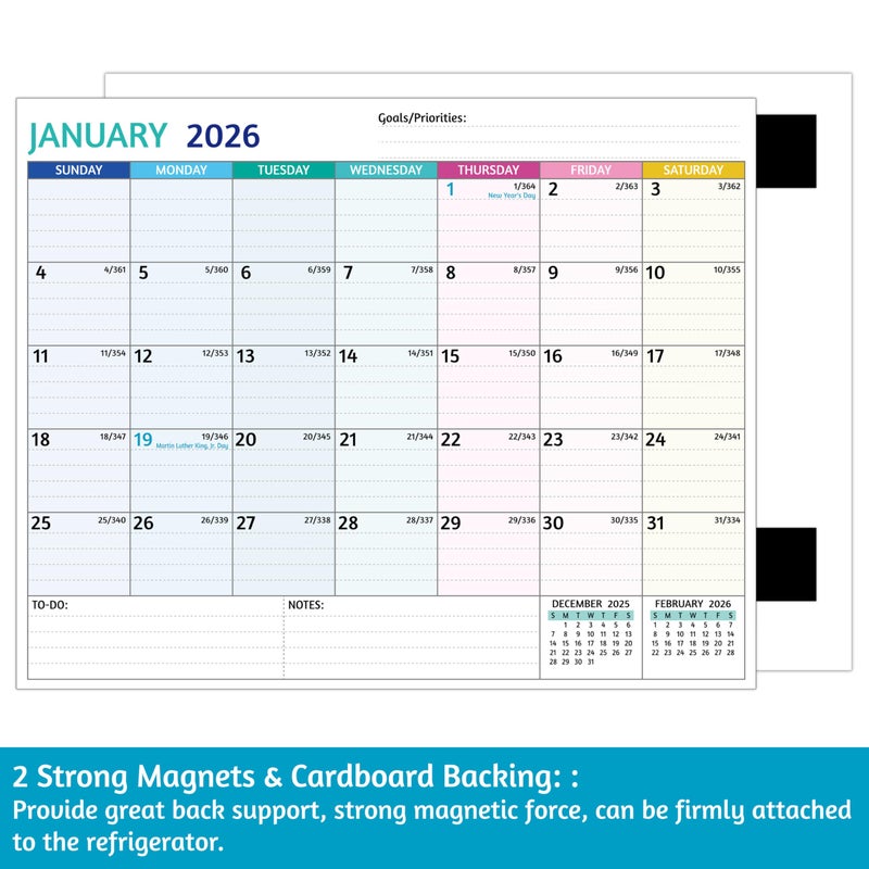BowCuk 2026-2027 Magnetic Calendar for Refrigerator - 2 Year Calendar from Jan 2026 - Dec 2027, 8 x 10 In, 24 Monthly Magnetic Fridge Planner with Strong Magnets, Thick Paper, Ample Space for Easy Planning - Image 4