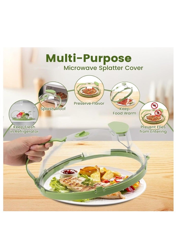 Microwave Splatter Cover for Food Guard: Clear Microwave Plate Cover Lid with Handle 10 Inch Microwave Food Splash Cover Dish Bowl Cover, Home Kitchen Gadgets and Accessories - Image 2
