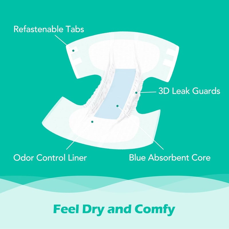 SUNKISS TrustPlus Adult Diapers with Maximum Absorbency, Unisex Disposable Incontinence Briefs with Tabs for Men and Women, Odor Control, Large, 15 Count - Image 4