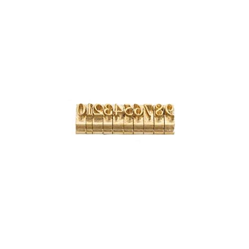 ZONEPACK Copper Brass Stamping Flexible Alphabet Number Symbol Character Stamp Mold Die, Letter Holder, Positioning Plate DIY for Hot Foil Stamping Machine (Times New Roman Number) 10 PCS - Image 2