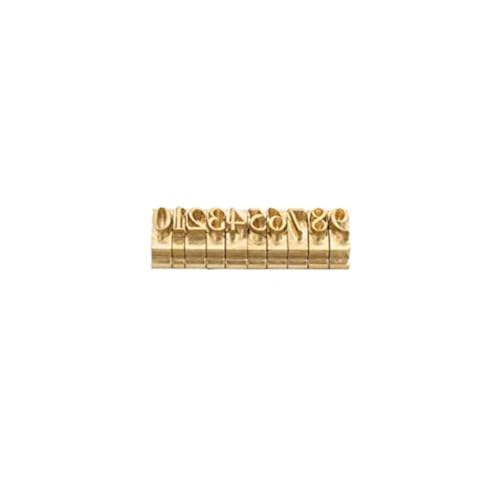 ZONEPACK Copper Brass Stamping Flexible Alphabet Number Symbol Character Stamp Mold Die, Letter Holder, Positioning Plate DIY for Hot Foil Stamping Machine (Times New Roman Number) 10 PCS - Image 1