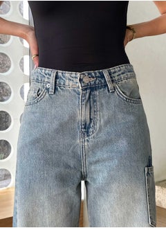 Pocket Wide Leg - Medium Blue Dirty Washed Jeans. - pzsku/Z6155FB39BB4C98134C9BZ/45/_/1740008256/2491660b-910a-4a0a-a089-c87434095fb8