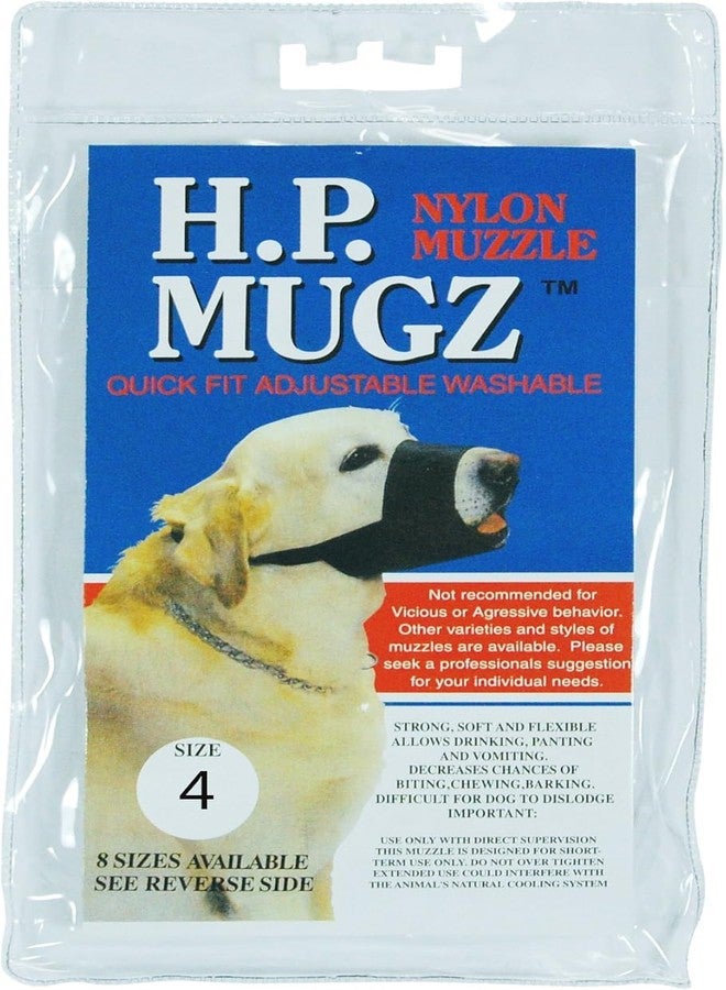 Hamilton Pet & Equine Hamilton H.P. Mugz Adjustable Quick Fit Nylon Soft Dog Muzzle, 9-1/2 to 10-Inch, Black - Image 1