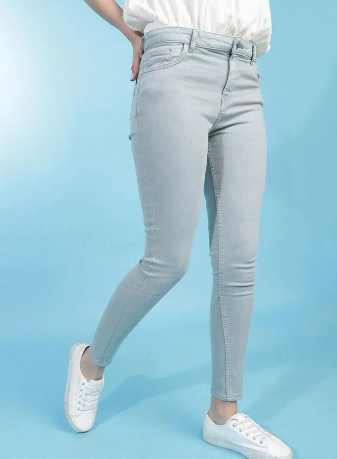 Freehand Freehand Women Green Skinny Fit Solid Jeans