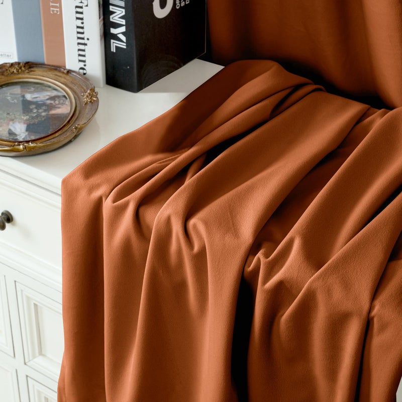 YoungsTex Burnt Orange Velvet Curtains for Living Room 84 Inches Long, Fall Blackout Drapes Thermal Insulated with Grommet Privacy for Dining Bedroom, 2 Panels, 52 X 84 Inch - Image 5