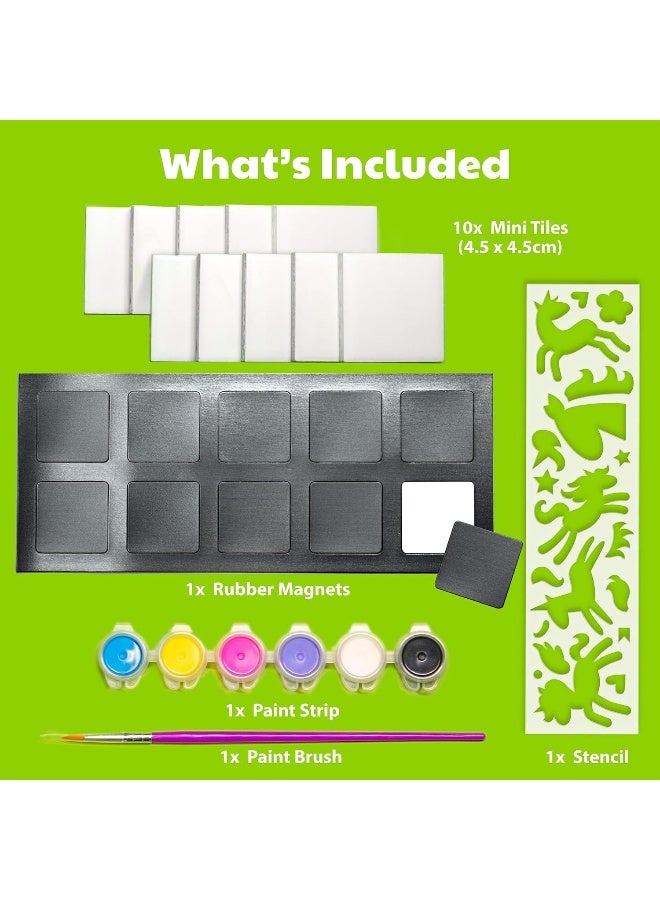 4m طقم فن البلاط المصغر 4M يونيكورن - زين بلاطات مغناطيسية خزفية على شكل يونيكورن بالطلاء والملصقات | مجموعة حرف يدوية إبداعية للأطفال من عمر 5 سنوات فما فوق | يصنع 6 بلاطات مصغرة للثلاجة أو عرض الجدار | 00‑04740 - Image 5