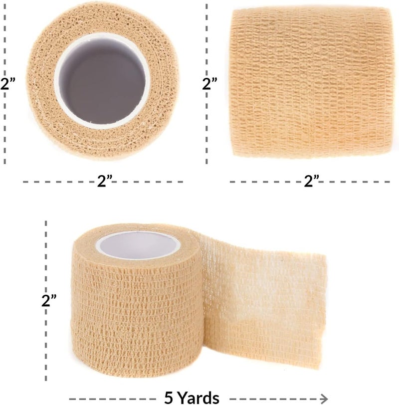 Ever Ready First Aid Self Adherent Cohesive Wrap Bandages 2 x 5 Yards for First Aid Sprains Swelling Sports Pets Tan  36 Count - Image 4