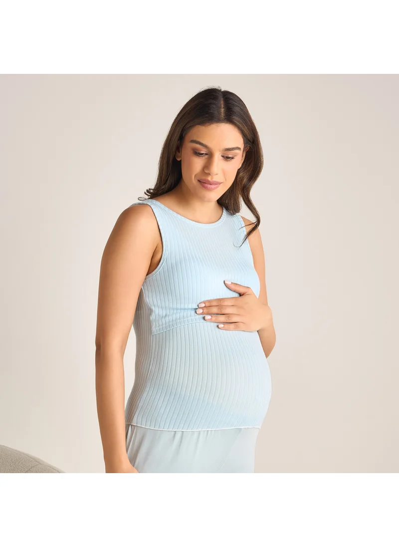Splash FAV Ribbed Maternity Camisole with Round Neck