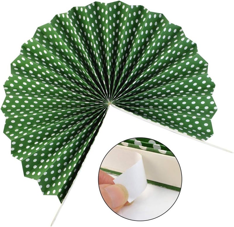 mifengda 18Pc Party Red and Green Paper Fans Merry Christmas Hanging Paper Fans Decorations, Round Folding Party Bulk for Christmas Decorations Winter Holiday Wedding Birthday - Image 3