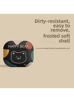 Strawberry Bear Family Airpods Protective Case Cartoon Cute Suitable For Apple 1/2/3 Generation Bluetooth Headset Soft Case-Color:Colored Clay Bear-Black-Model:Airpods1/2nd Generation