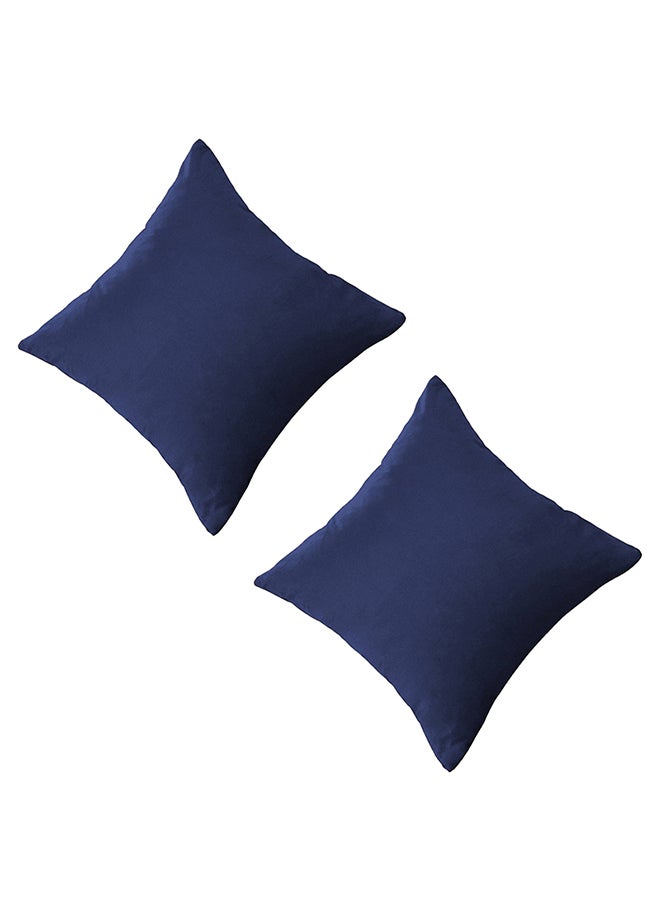 House One - Set of 2 Pieces Square Soft Velvet Decorative Cushion with Solid Design and Attractive Colors - Image 1