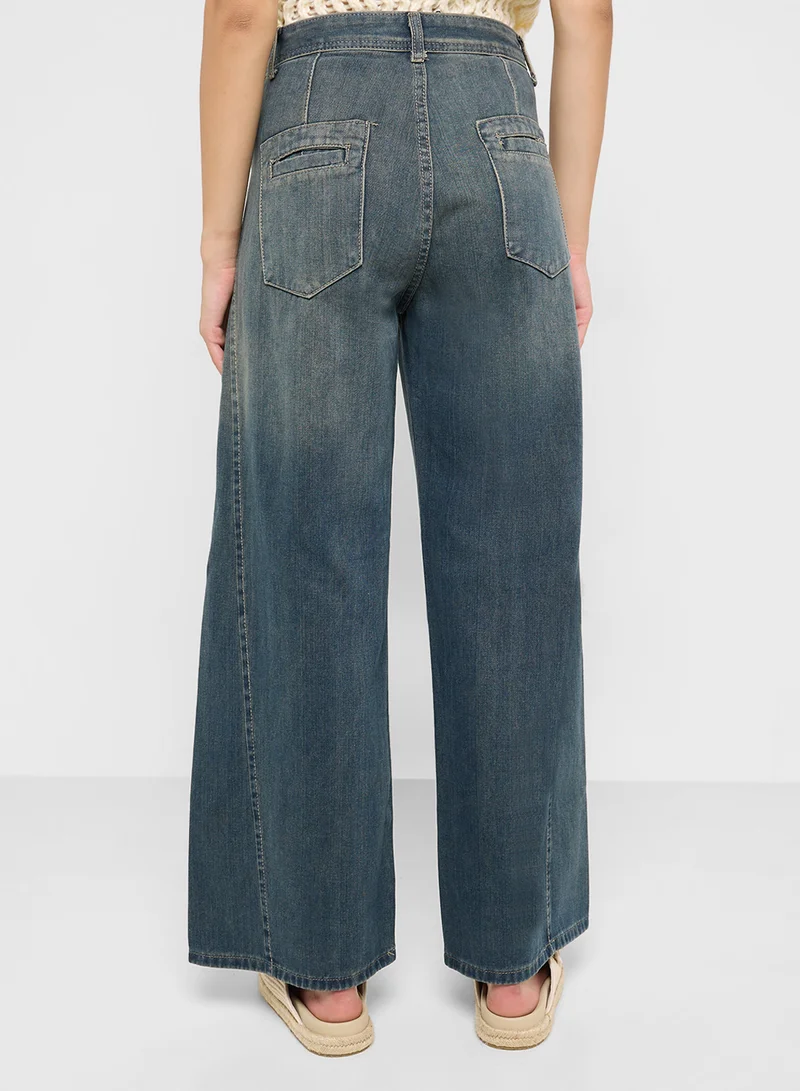 Ginger High Rise Wide Leg Jeans