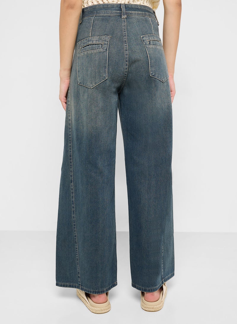 جينجر جينز واسع بخصر مرتفع - Image 3