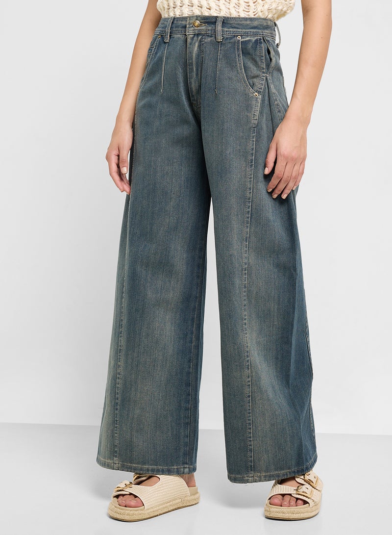 جينجر جينز واسع بخصر مرتفع - Image 1