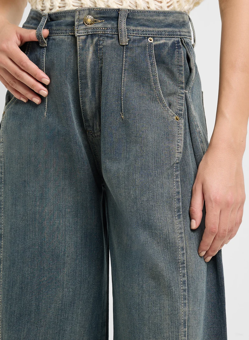 Ginger High Rise Wide Leg Jeans