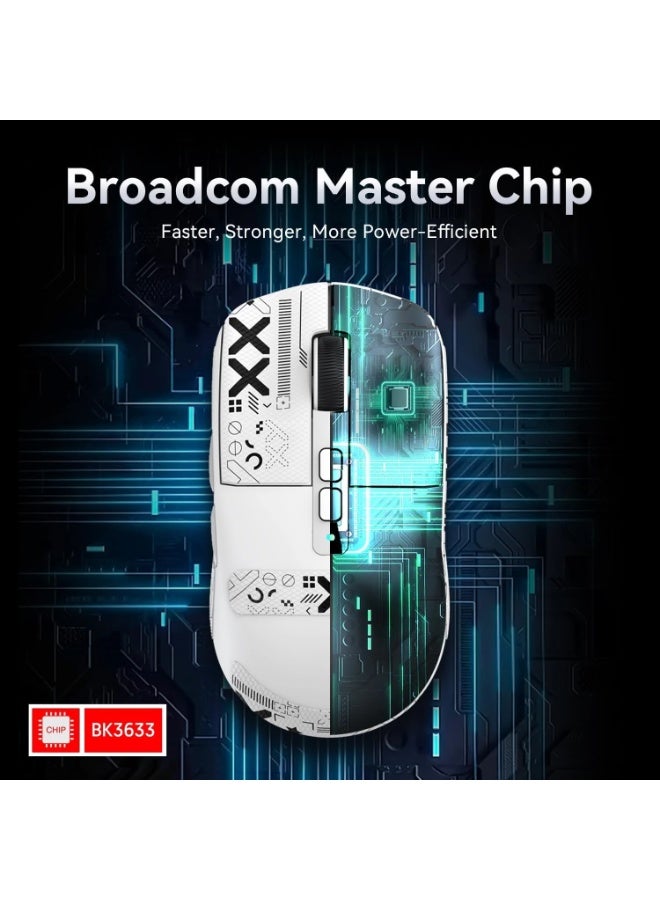 Attack Shark X6 Tri-Mode Wired/Wireless 2.4GHz/BT5.2Gaming Mouse with RGB Backlight Charging Base, 26K DPI, PAW3395 Optical Sensor Lightweight 49G - Image 5