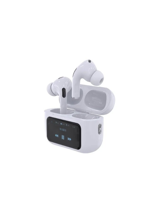 Generic Bluetooth Headphones with Color Screen Wireless Earphones with Active Noise Cancelling White  - Image 4