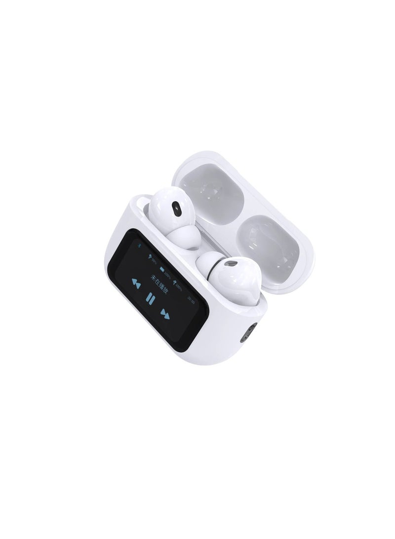 Bluetooth Headphones with Color Screen Wireless Earphones with Active Noise Cancelling White - Image 3