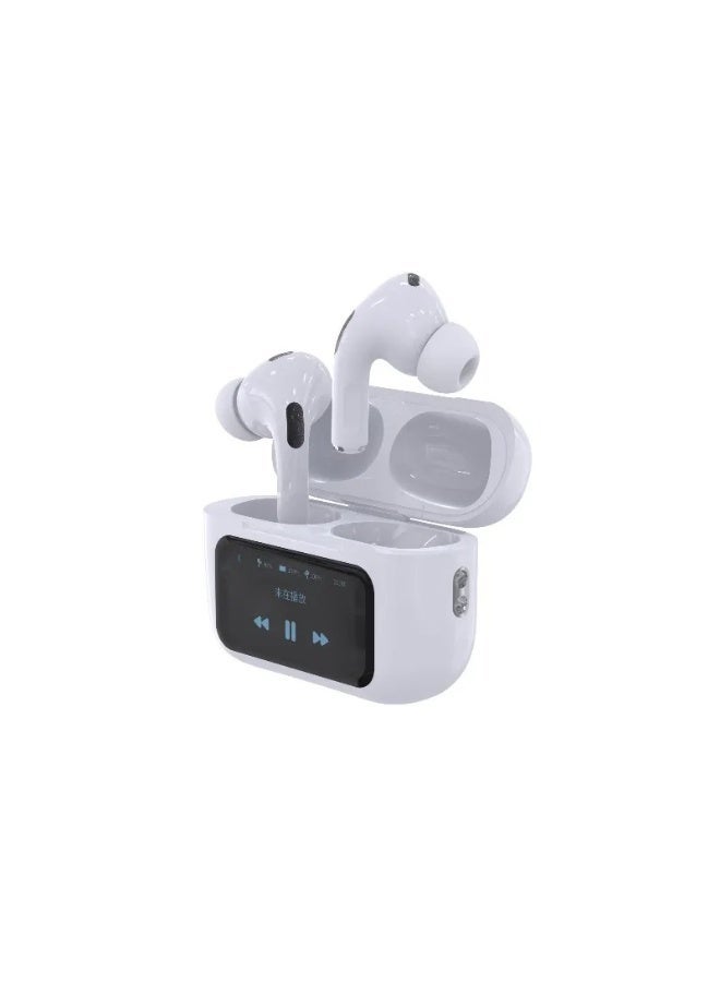 Bluetooth Headphones with Color Screen Wireless Earphones with Active Noise Cancelling White - Image 1