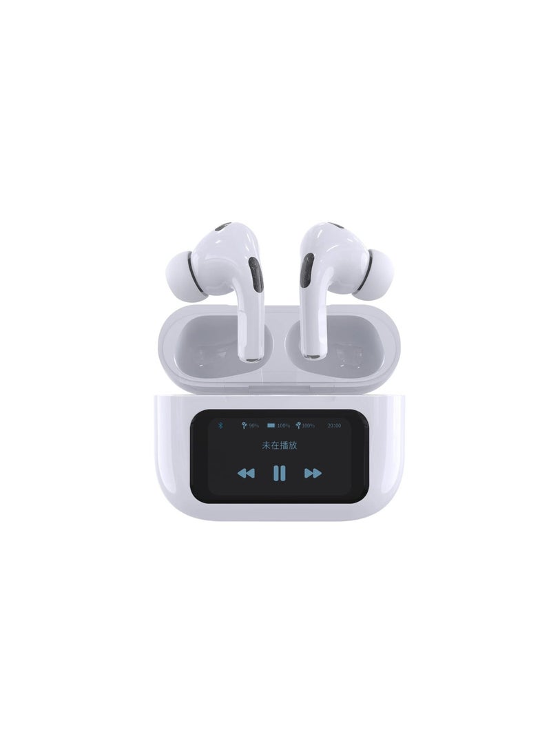 Bluetooth Headphones with Color Screen Wireless Earphones with Active Noise Cancelling White - Image 4