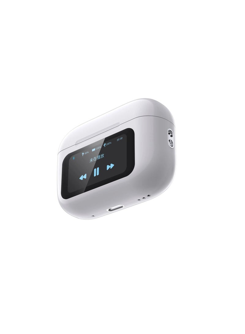 Bluetooth Headphones with Color Screen Wireless Earphones with Active Noise Cancelling White - Image 2