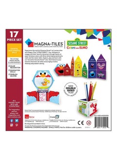 MAGNA-TILES Sesame Street Colors With Elmo, 17 Pieces| Connect With Magnets, Kids Building Toys, For Ages 3+  - Image 2