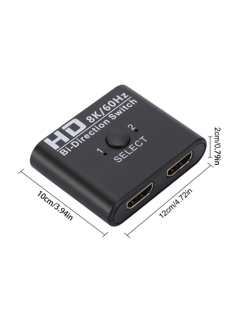 SYOSI Bi-Direction Manual Switcher, HD Bi-Direction Switcher, HD Two-Way 1 Input 2 Output Splitter, Two-Way Design Multi-Purpose Display Selector Multimedia Switcher for Projectors, TVs, and Monitors  - Image 5