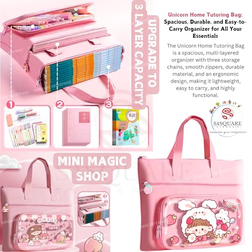 S4SQUARE ENTERPRISE Tote Bags for Women Girls Canvas Cute Tote Bags Fashion Bag Multipurpose Daily Use Tote Bag with Dual Front Pocket - Perfect for Kids Girls & Adult - Image 5