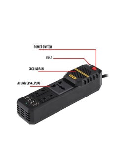 POWER Car Power Inverter 200W DC 12V to AC 220V Car Power Inverter with 4 USB Ports Multi-Protection Car Charger Adapter  - Image 4