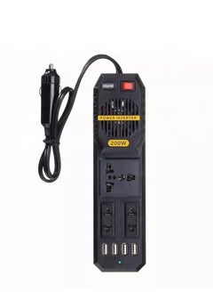 POWER Car Power Inverter 200W DC 12V to AC 220V Car Power Inverter with 4 USB Ports Multi-Protection Car Charger Adapter  - Image 1