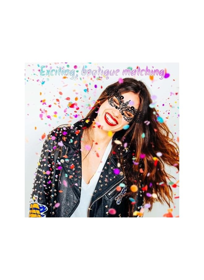 The Bros 5Pcs Masquerade Masks for Women, Multicolor Lace Mascarade Ball Masks for Couples, Mardi Gras Prom Masks for Women Mens for ​Masquerade Venetian Carnival Party Dress Masks  - Image 5
