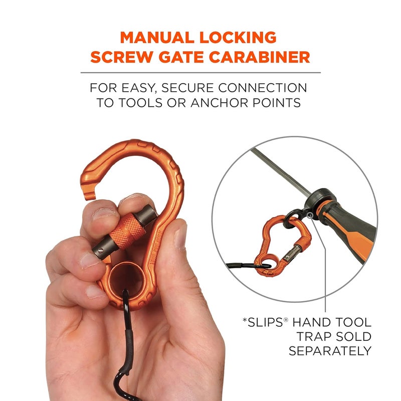 Ergodyne Coil Tool Lanyard with Loop End and Carabiner Tool Weight Capacity 2 lbs Ergodyne Squids 3156  Black - Image 3