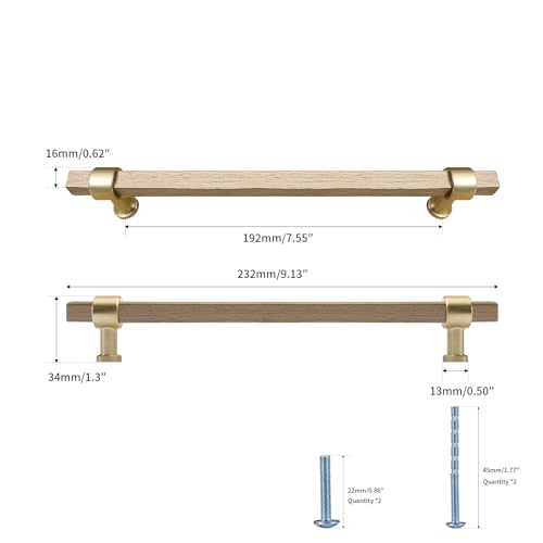Evionlin 10 Pack 712 Inch Hole Center Rovere Wooden Drawer Pulls Beech Wood Drawer Handles Hardware for Cabinets Dressers and Drawers - Image 3