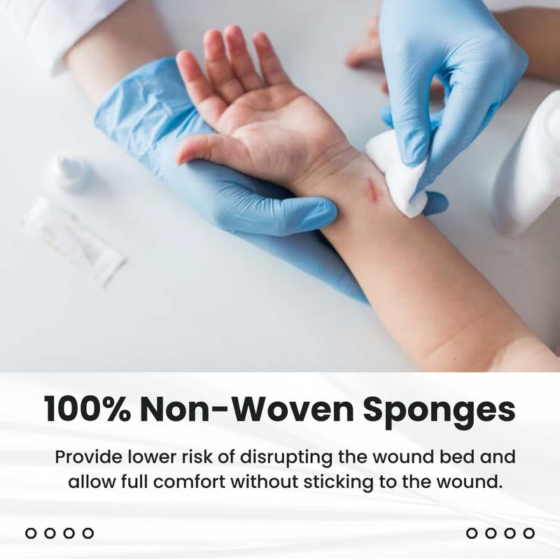 Dealmed Non-Woven Gauze Sponges - 4-Ply, 4" x 4" All-Purpose Non-Sterile Absorbent Dental Gauze Wound Care for First Aid Kit/Medical Facilities, 200 Count (Pack of 1) - Image 3