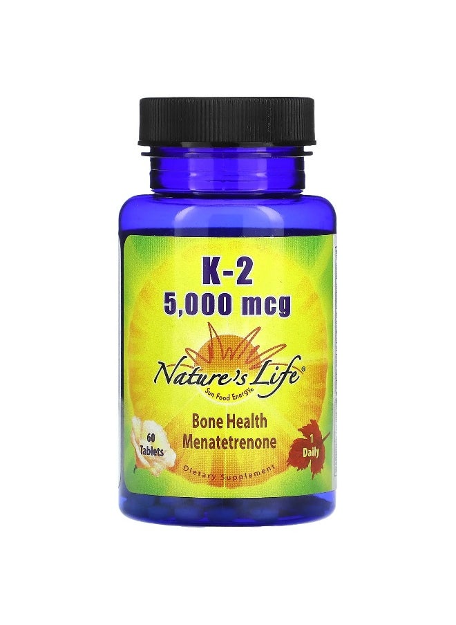 Nature's Life Nature's Life, K-2, 5,000 mcg, 60 Tablets  - Image 1