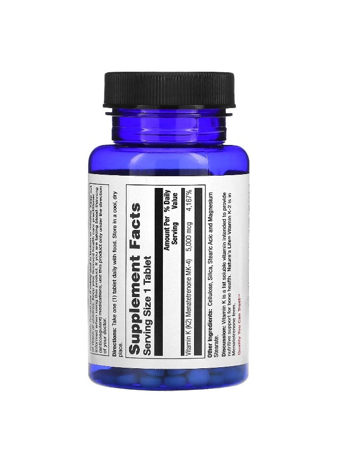 Nature's Life Nature's Life, K-2, 5,000 mcg, 60 Tablets  - Image 2