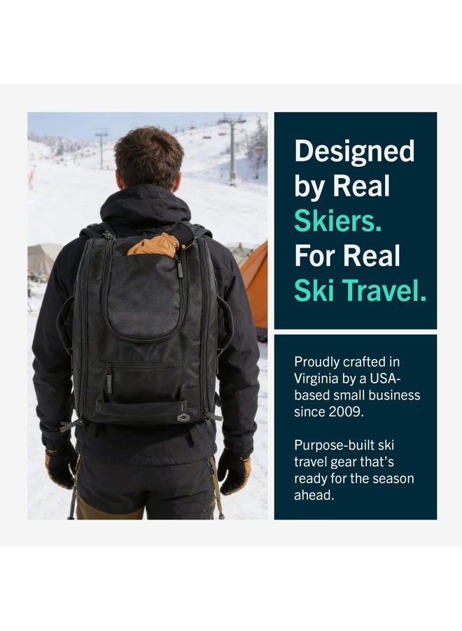 StoreYourBoard Mountain Essential Ski Boot and Helmet Bag, Travel Backpack, Onyx - Image 5