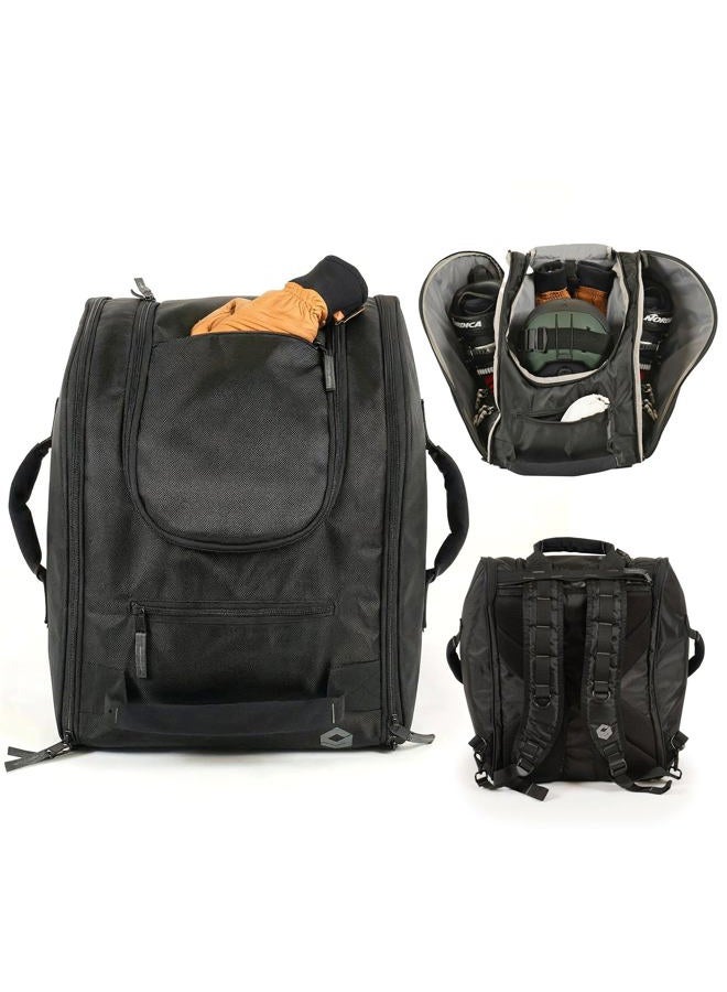 StoreYourBoard Mountain Essential Ski Boot and Helmet Bag, Travel Backpack, Onyx - Image 1