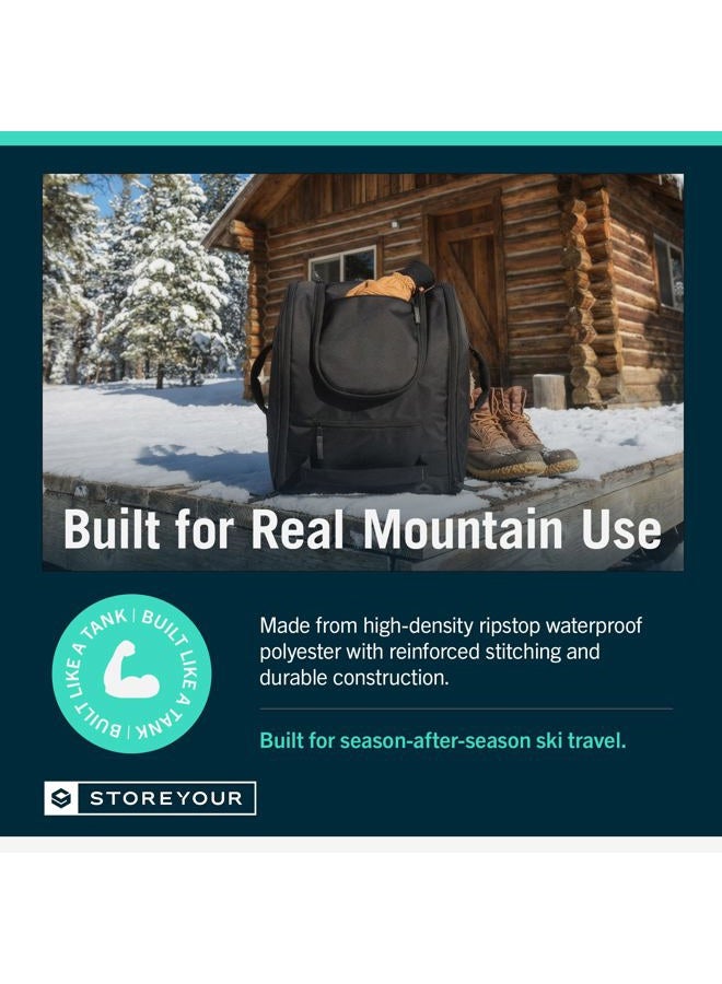 StoreYourBoard Mountain Essential Ski Boot and Helmet Bag, Travel Backpack, Onyx - Image 2