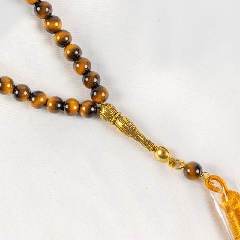 Brown Tiger Eye Stone Prayer Bead of 33 Beads - Image 3