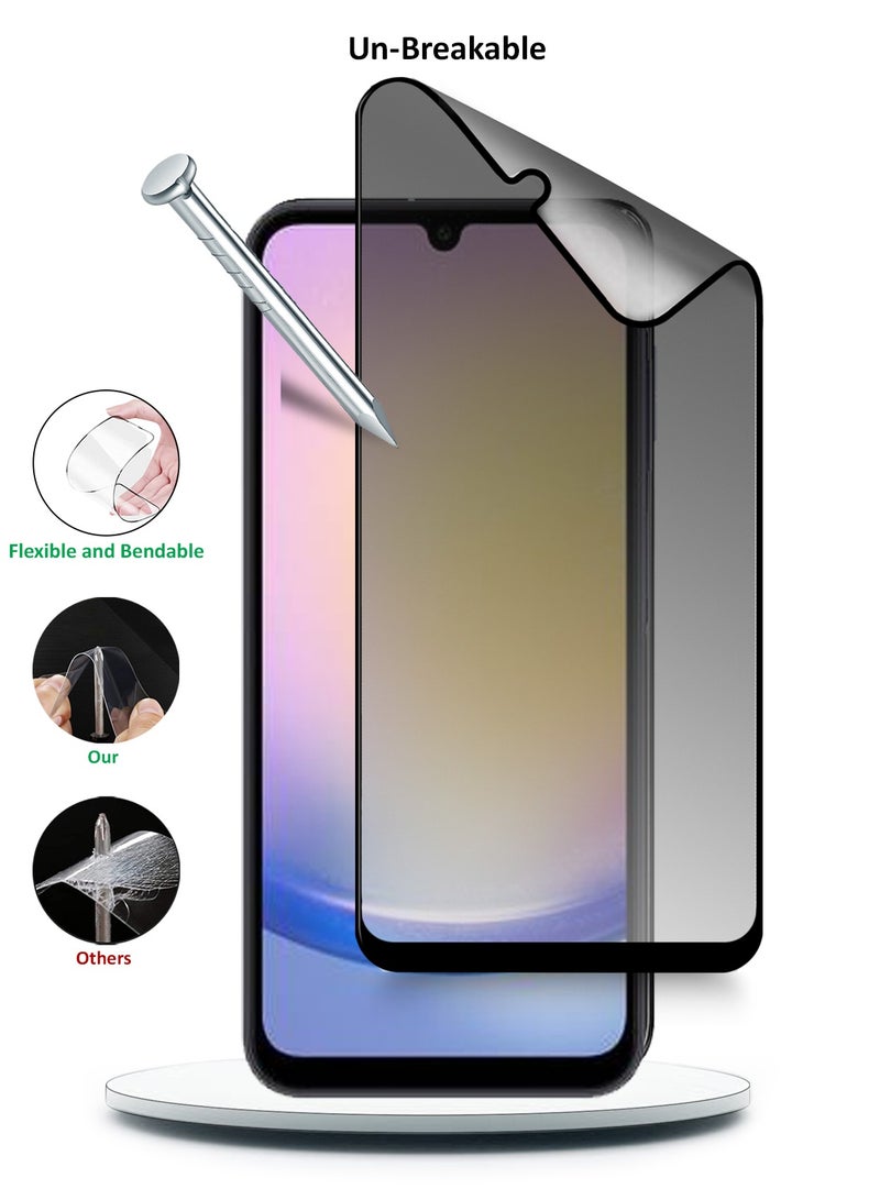 Wtech Samsung Galaxy A25 5G 2023 Privacy Nano Ceramic Full Glue Full Cover Matte Flexible Screen Protector (MSCNMN) - Clear/Black - Image 4
