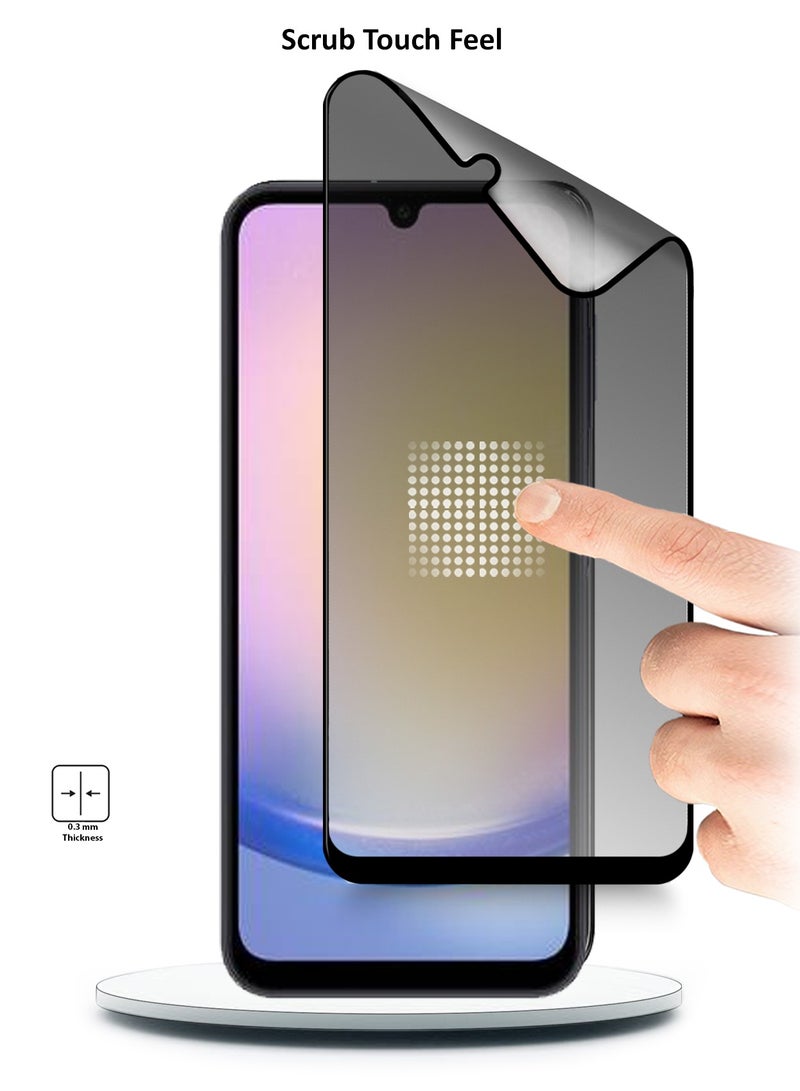 Wtech Samsung Galaxy A25 5G 2023 Privacy Nano Ceramic Full Glue Full Cover Matte Flexible Screen Protector (MSCNMN) - Clear/Black - Image 3