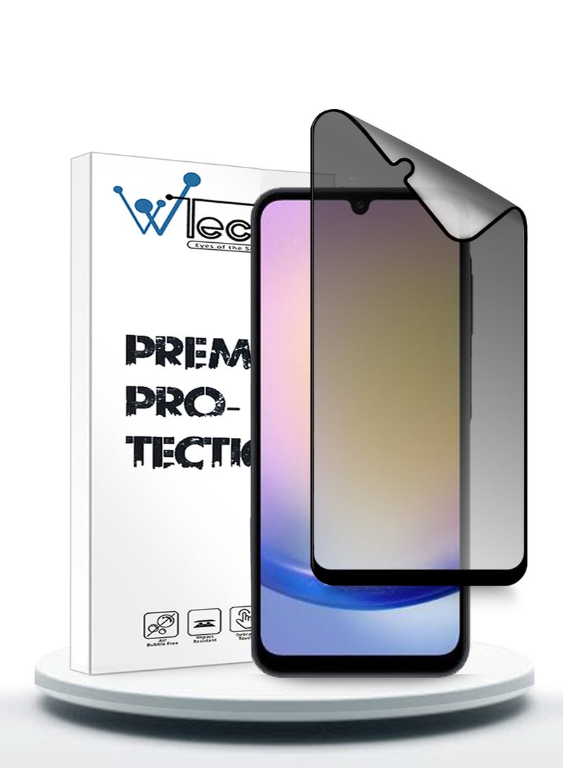 Wtech Samsung Galaxy A25 5G 2023 Privacy Nano Ceramic Full Glue Full Cover Matte Flexible Screen Protector (MSCNMN) - Clear/Black - Image 1