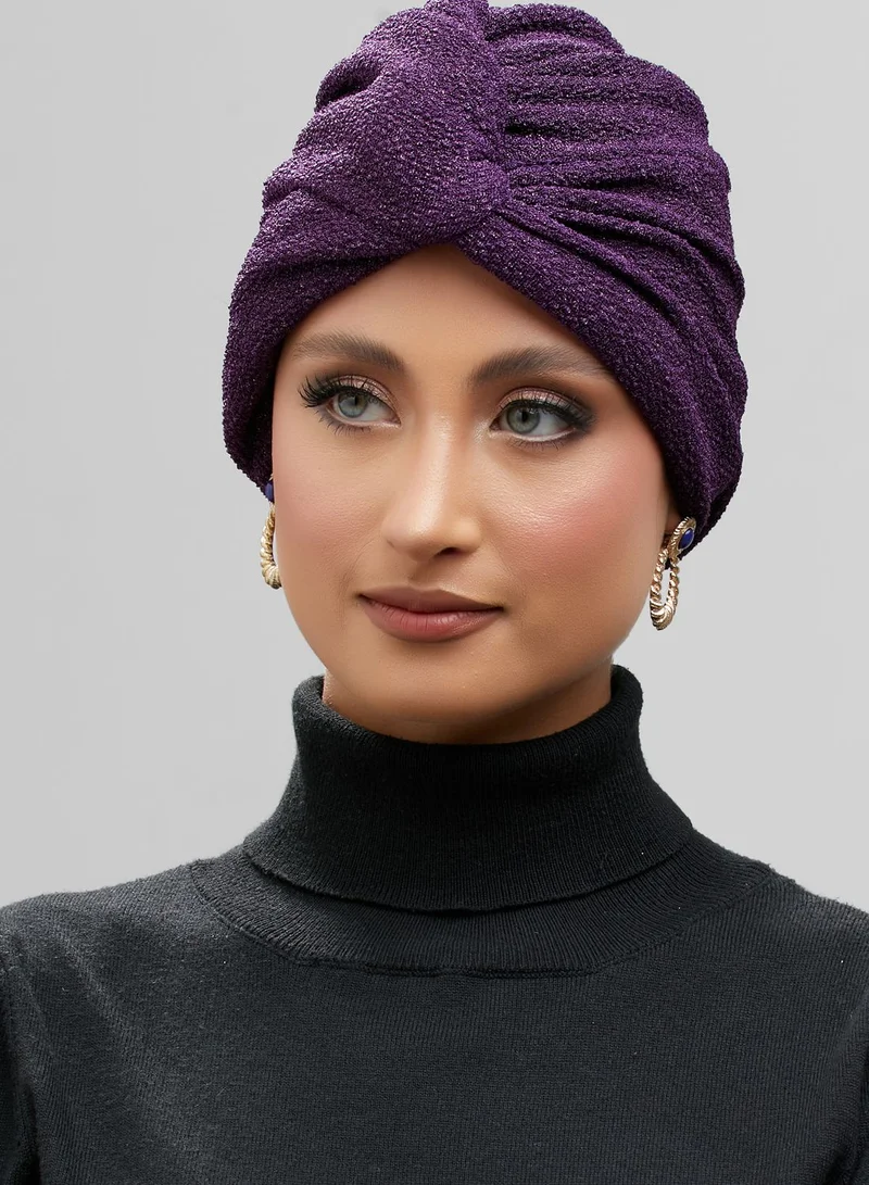 KASHKHA Textured Jersey Turban With Double Layer In Front