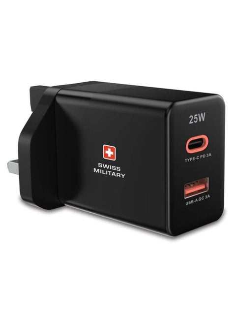 Swiss Military 25W Dual Port USB Charger Black